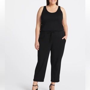 Michael Stars Theo Tank Jumpsuit with Drawstring Black Size 2X